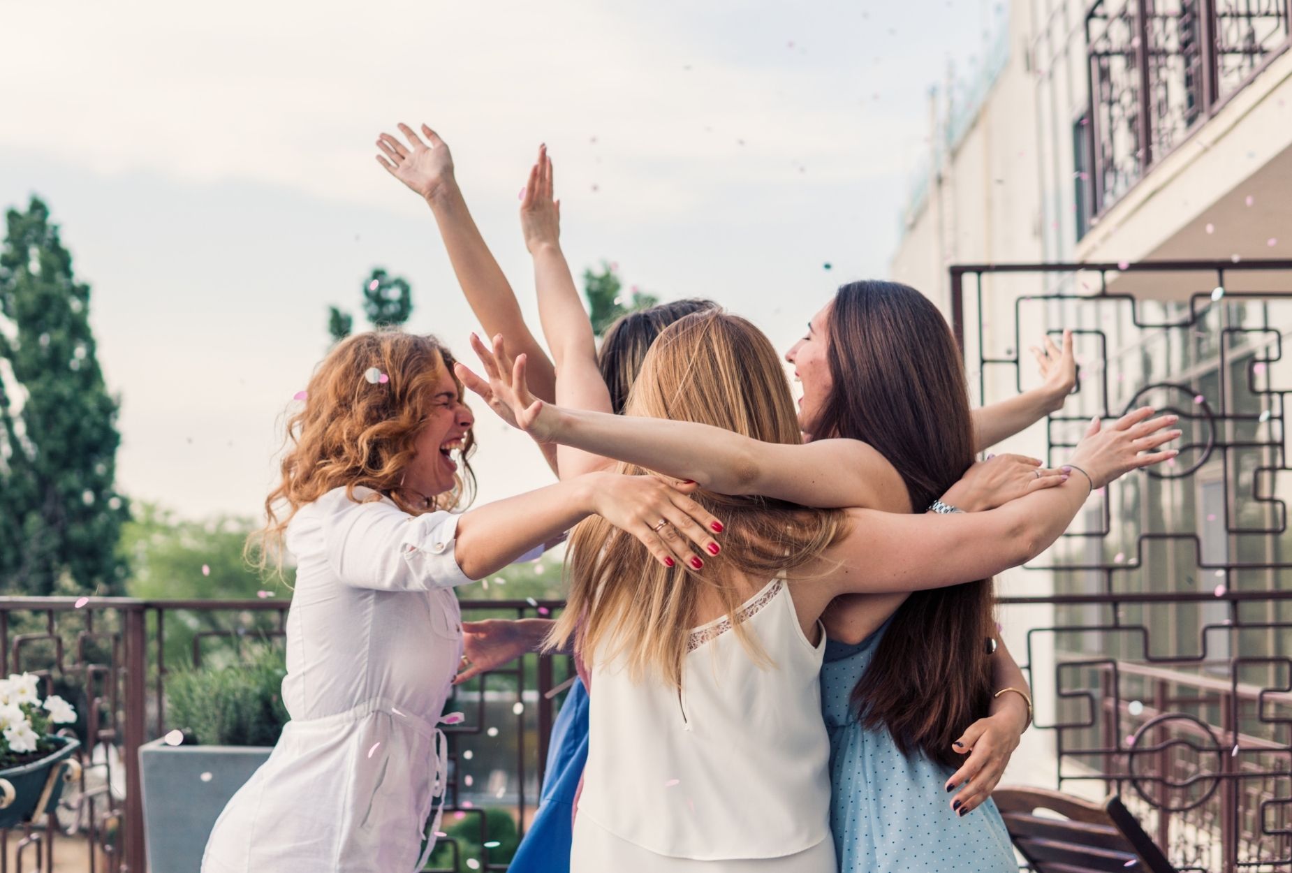 young women celebrating friendship