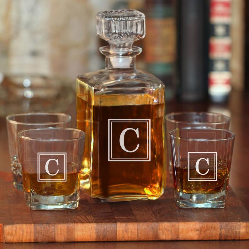 modern whiskey decanter glasses set