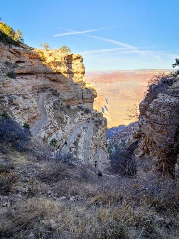 Switchbacks at the beginning of the South Kaibab Trail in the Grand Canyon. Find even more travel tips and inspiration at www.youfoundsarah.com