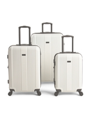 white travel luggage three set