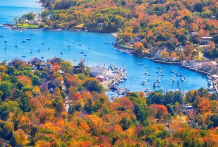 View from mount battie fall maine camden